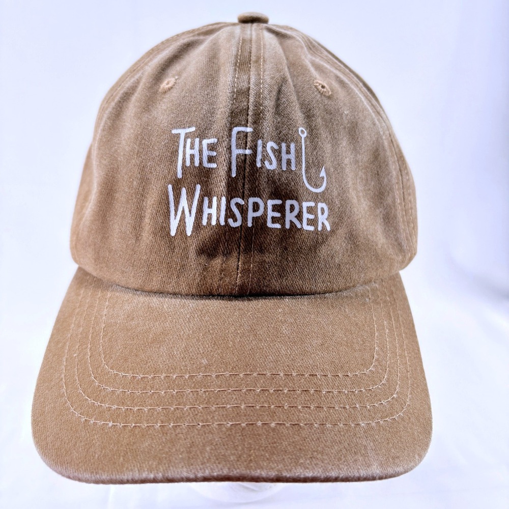 The Fish Whisperer Graphic Brown Dad Baseball Cap Hat Adjustable